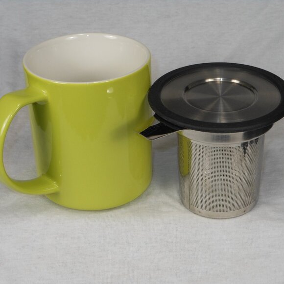 Tea cup with lid and stainless steel strainer, FORLIFE - Picture 3 of 6